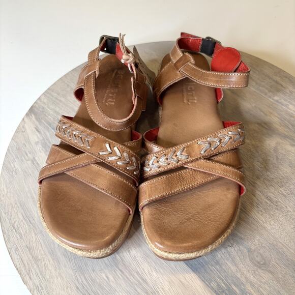 Bed Stu Necessary Wedge Sandals Tan Rustic Nectar Lux Leather Women’s Size 6 - Picture 6 of 12